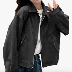 Women's Classic Black Bomber Jacket